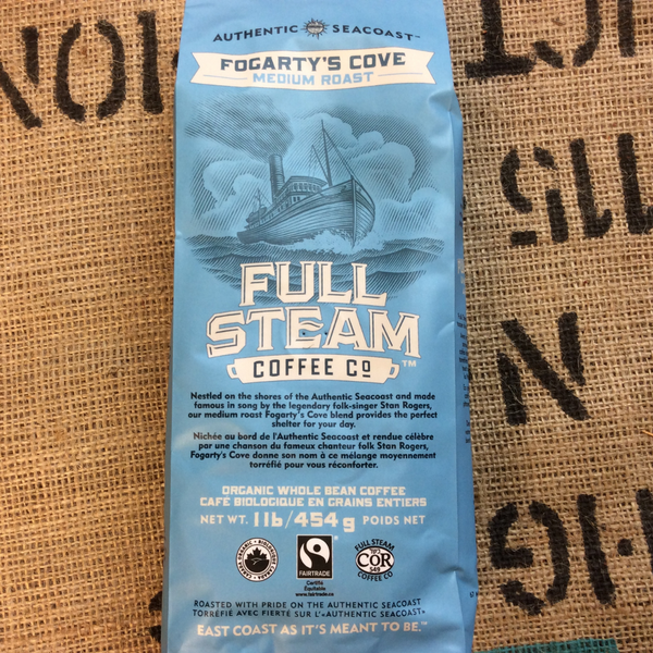 Full Steam Fogarty’s Cove - Medium Roast (WHOLE BEAN)